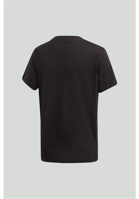 T-shirt sportiva nera per bambino e bambina con maxi stampa logo Trefoil ADIDAS ORIGINALS | DV2905.